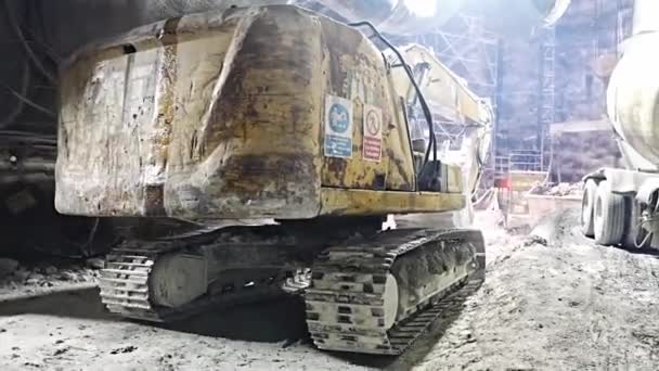Розкопки Методом Natm Підземному Тунелі Метро — стокове відео