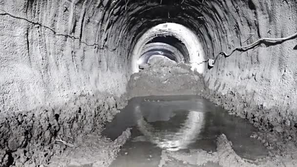 Lucrări Excavare Metoda Natm Tunelul Metroului — Videoclip de stoc
