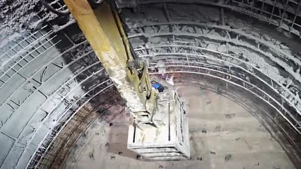 Travaux Forage Excavation Avec Méthode Natm Dans Tunnel Souterrain — Video