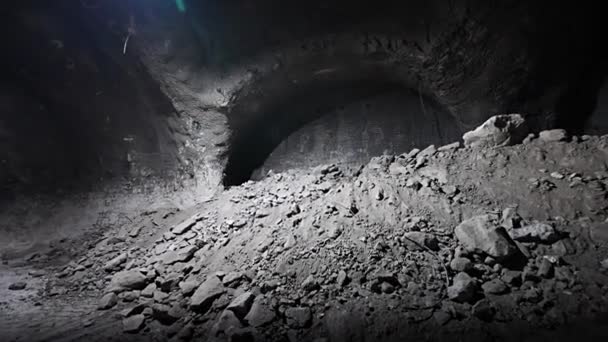 Trabalho Escavação Com Método Natm Túnel Subterrâneo Metrô — Vídeo de Stock