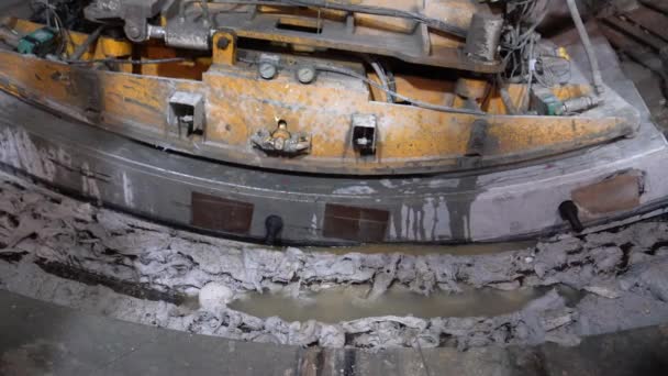 Ciśnienie Materiału Wiertarce Tunelowej Wewnętrzny Segmentowy Montaż Pierścieni Montażowych — Wideo stockowe