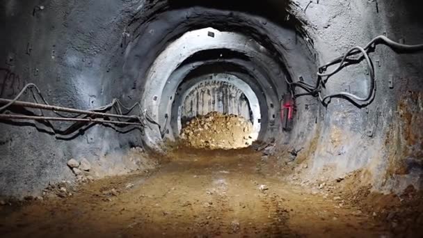 Opgravingen Met Natm Methode Ondergrondse Metrotunnel — Stockvideo