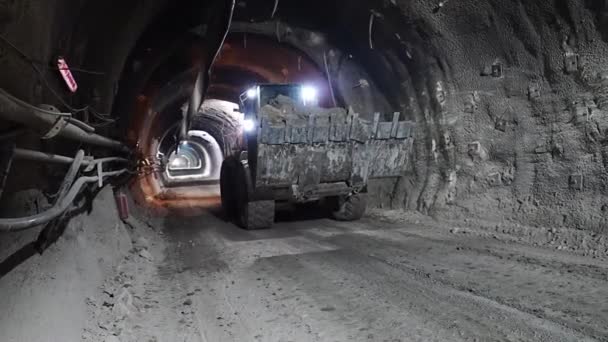 ローダーはトンネルで 地球工場を運ぶ — ストック動画
