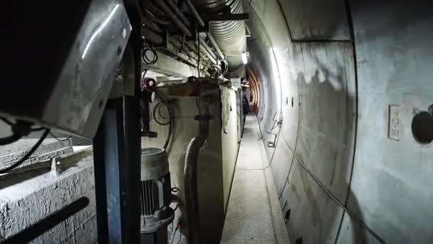 Vista Desde Interior Máquina Perforación Túnel — Vídeo de stock