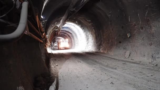 Truck Carrying Excavation Subway Tunnel Construction — Stock Video