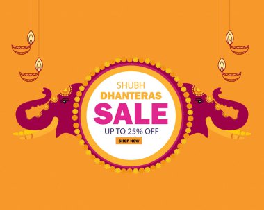 Subh Dhanteras 'ın yaratıcı satış afişi ya da satış afişi Diwali satış festivali sezonunda% 30' a kadar indirimli..