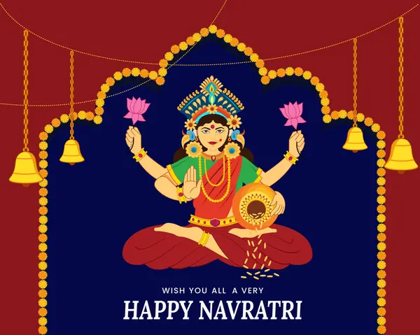 Göttin Durga Für Shubh Durga Puja Subh Navratri Happy Navratri — Stockvektor