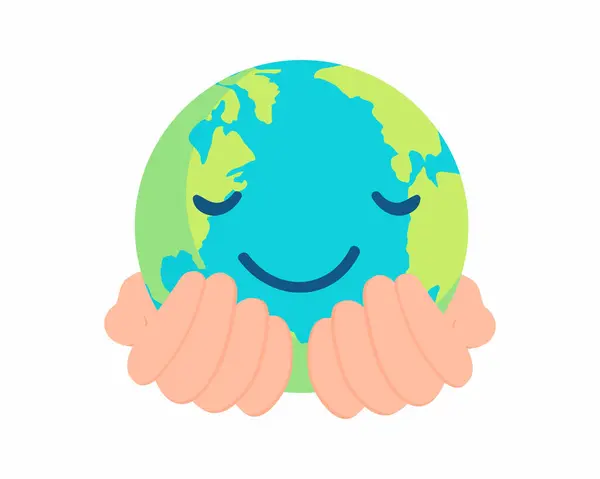 Mains Tenant Globe Terre Journée Mondiale Santé Environnementale Célébration — Image vectorielle