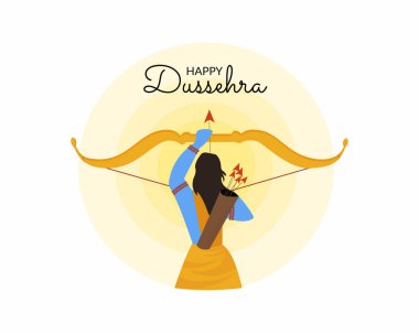 Lord Rama, Ravana 'yı Big Bow ve Arrow Happy Dussehra festivaliyle öldürüyor.