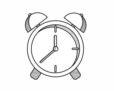 El çizimi saat karikatür simgesi el çizimi çizimi çizim şekli.