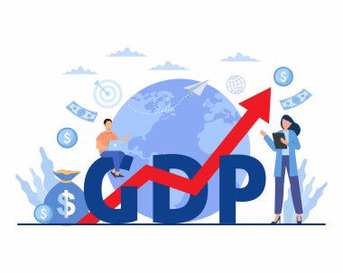 business people analysis Finance GDP Money Budget Gross domestic product clipart