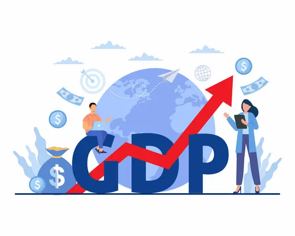stock vector business people analysis Finance GDP Money Budget Gross domestic product