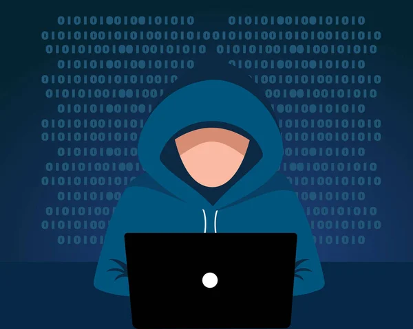 Hacker Hackeado Sistema Hacker Ladrón Robar Datos Línea Correo Electrónico — Archivo Imágenes Vectoriales