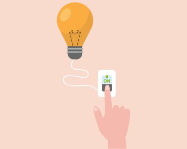 El açma veya kapatma gücü veya enerji tasarrufu, pankart, web sitesi tasarımı veya iniş sayfası için elektrik kavramı