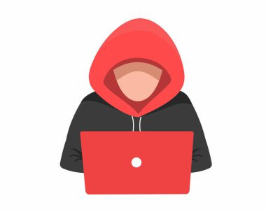 Bilgisayarlı bir bilgisayar korsanı gizli bilgileri çalıyor. Dolandırıcılık ve siber suç kavramı..