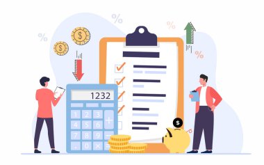 İş bütçesi planlaması, aylık bütçe ve harcamaları hesaplayan adam, mali kontrol listesi yapan adam. finans yönetimi kavramı.