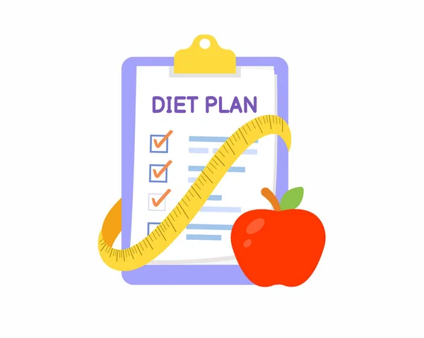 Kilo kaybı için sağlıklı diyet planı çizelgesi, sağlık yaşam tarzı konsepti, fitness.