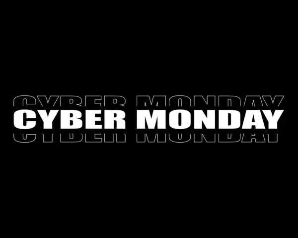 Modèle Bannière Typographie Vente Cyber Monday Pour Promotion Publicité Web — Image vectorielle