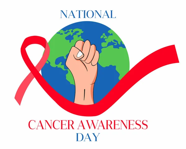 Novembre Est Affiche Journée Nationale Sensibilisation Cancer Illustration Vectorielle Ruban — Image vectorielle