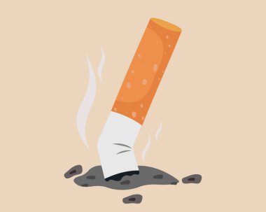 stop smoking symbol world no tobacco day crushed cigarette butt quit smoking vector illustration