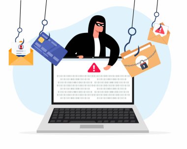 Hacker ve Siber suçlular gizli veri bilgilerini çalma konusunda sahtekarlık yapıyorlar. Kişisel bilgi kartı kredi kartı e-postaları kullanıcı giriş şifresi çevrimiçi dolandırıcılık