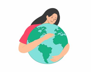 Kadınlar dünyaya sahip çıkar Mutlu Dünya Günü Çevre Koruma ve Doğa Bakımı.