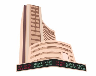 BSE binası Bombay borsası BSE borsası Hint iş yerleri vektör illüstrasyonu ticareti