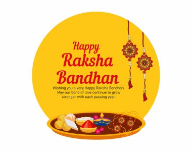 Raksha Bandhan kutlama dekoratif puja thali tabak rakhi şekerli toprak lamba