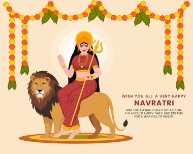 Navratri Hindu Festivali Tanrıça Durga maa çelenk tasarımına adanmıştır.