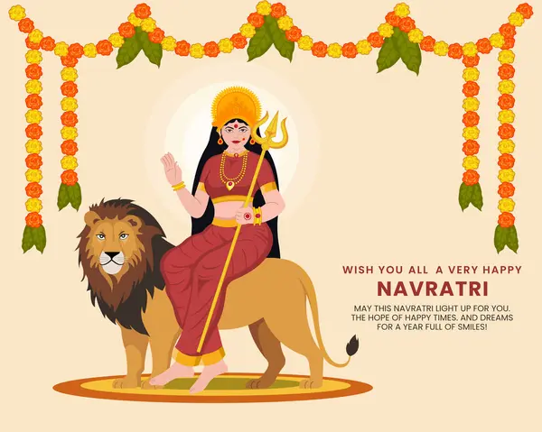 Navratri Hindu Festivali Tanrıça Durga maa çelenk tasarımına adanmıştır.