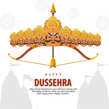 Lord Ram şeytan kral ravana 'ya karşı zafer kazandı mutlu dussehra vijayadashami