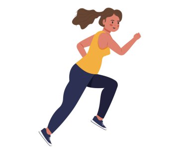 Atletik genç kadınlar vektör illüstrasyonunda spor yapıyorlar.