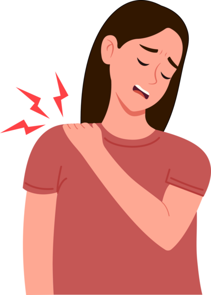 Omuz ve sırt ağrısı çeken kadınlar düz vektör çizimi