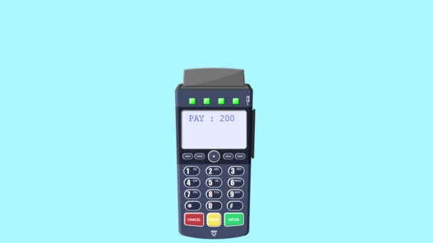 Πληρωμή Πιστωτική Κάρτα Για Pos Terminal Machine — Αρχείο Βίντεο