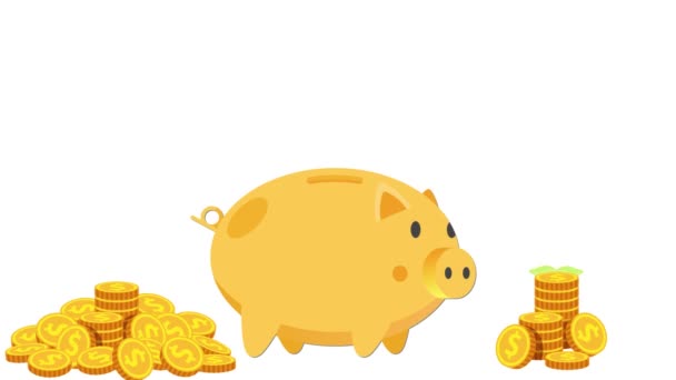Piggy Bank Animasyonundan Para Biriktiriyorum — Stok video