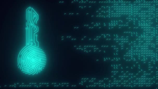 Ключ Безопасности Шифрования Расшифровки Кодами Анимации Кибербезопасности — стоковое видео