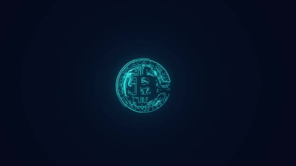 Digitale Animation Der Kryptowährung Bitcoin — Stockvideo