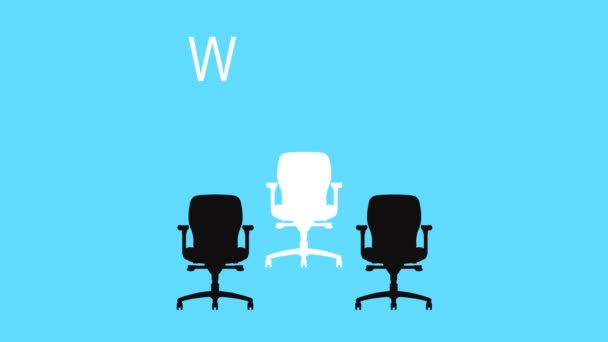 Estamos Contratando Funcionários Uma Cadeira Vazia Branca Representando Cargo Vaga — Vídeo de Stock