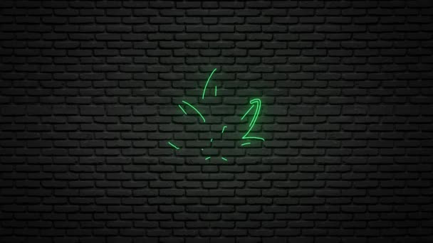 Säg Nej Till Marijuana Koncept Med Neon Glöd Animation — Stockvideo