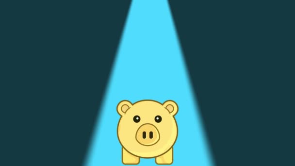 小猪银行动画的时间管理节省时间 — 图库视频影像
