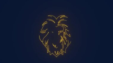 Aslan gururu lüks logo neon animasyonu