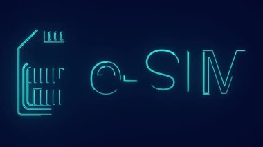 E Sim gömülü Dijital Sim ağ operatörü Teknoloji animasyonu