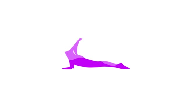 Femme Pratiquant Cobra Pose Yoga Bhujangasana Exercice Animation — Video