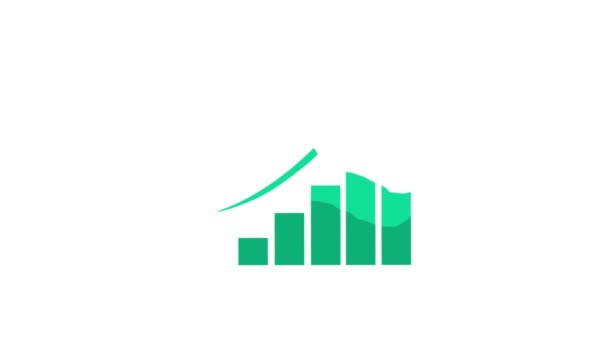 Gráfico Crescimento Negócios Com Seta Verde Para Cima Animação — Vídeo de Stock