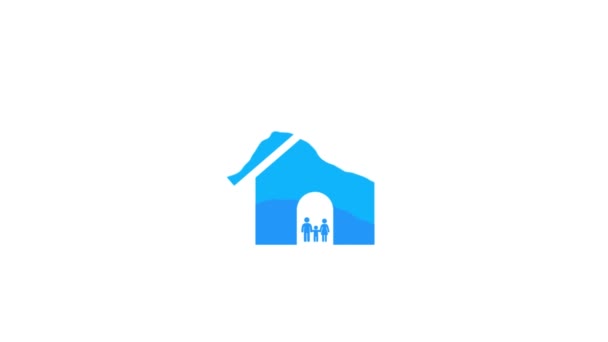 Immobilien Traumhaus Für Familien Wohnkonzept Animation — Stockvideo