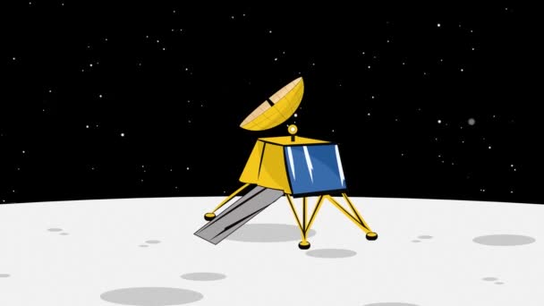 Isro Chandrayaan Luna Missione Indiano Astronave Lander Pragyan Movimento Sulla — Video Stock