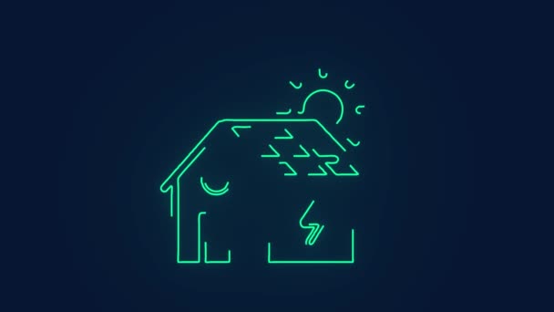 Solarmodul Auf Haus Erzeugt Grüne Und Saubere Energie Animation — Stockvideo