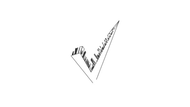 Vink Markering Symbool Whiteboard Doodle Animatie — Stockvideo