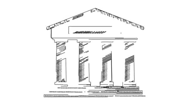 Bankovní Obchod Bankovní Spoření Peníze Účet Doodle Whiteboard Animace — Stock video