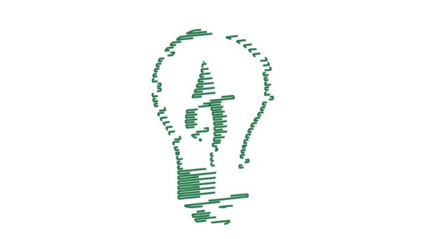 グリーンエネルギー電球持続可能な環境開発落書きアニメーション — ストック動画